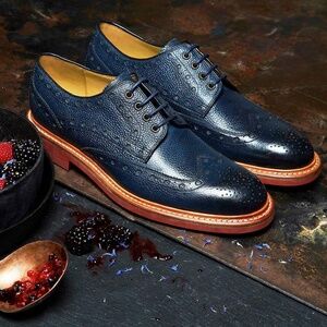 Oliver Sweeney blue Hawnby brogue oxford lace-ups, US 10.5, UK 9.5